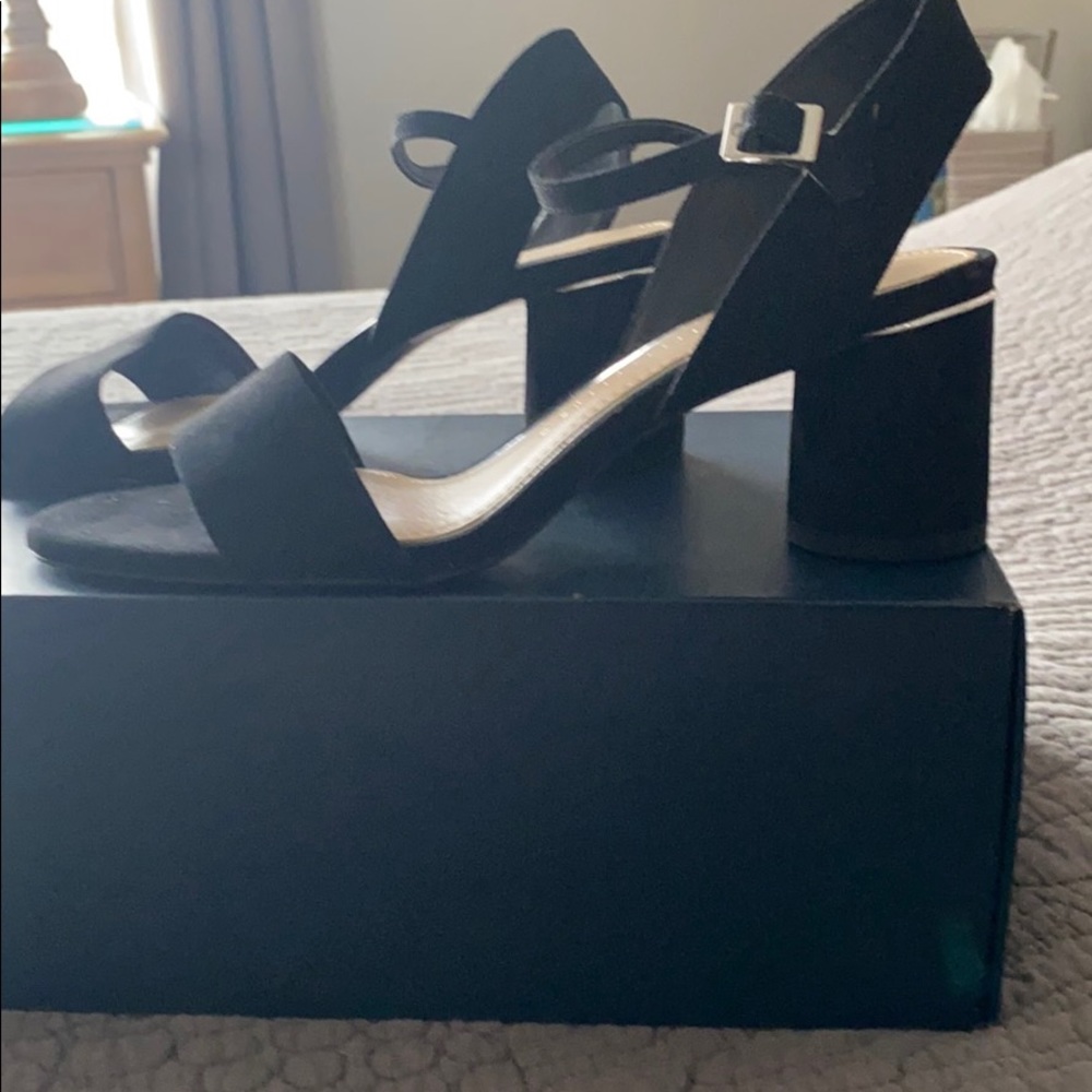 Zara black suede dress sandals